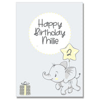 Personalised Elephant Birthday Card